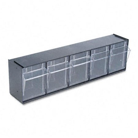 GOURMETGALLEY Tilt Bin Plastic Storage System with Five Bins 23-5/8 x 5-1/4 x 6-1/2 Black GO2524475